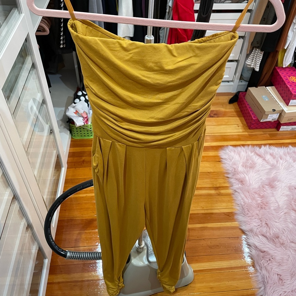 Yellow cotton jumpsuit
